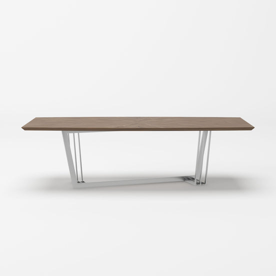 Gilroy - Modern Walnut & Stainless Steel Dining Table