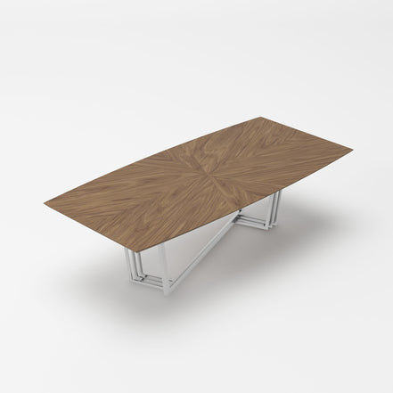 Gilroy - Modern Walnut & Stainless Steel Dining Table - image 2