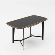 Girard - Modern Walnut & Black Glass Desk - image 2