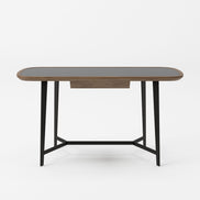 Girard - Modern Walnut & Black Glass Desk - image 3