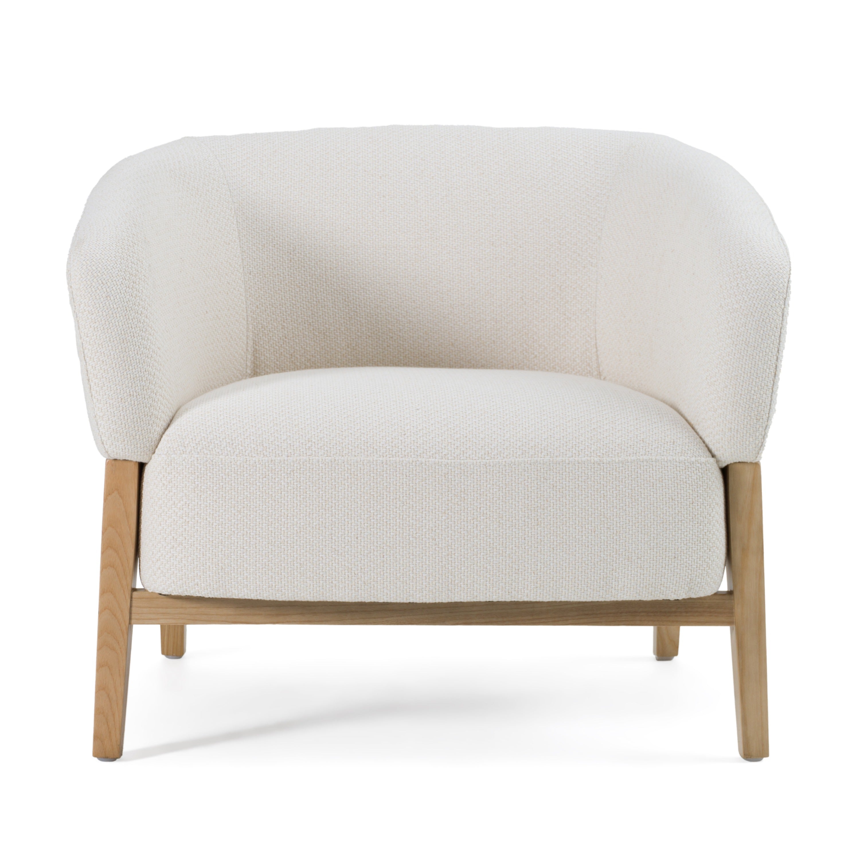 Giselle - Mid-Century Modern Off-White Fabric Accent Chair - image 2