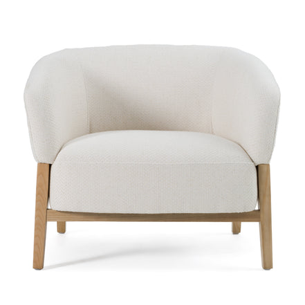 Giselle - Mid-Century Modern Off-White Fabric Accent Chair - image 2
