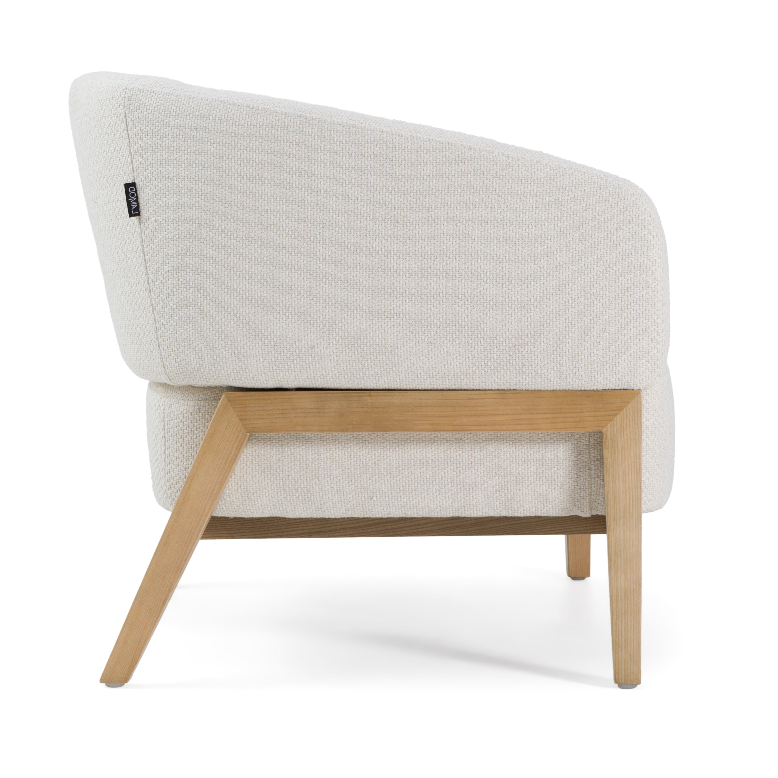 Giselle - Mid-Century Modern Off-White Fabric Accent Chair - image 3