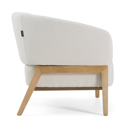 Giselle - Mid-Century Modern Off-White Fabric Accent Chair - image 3