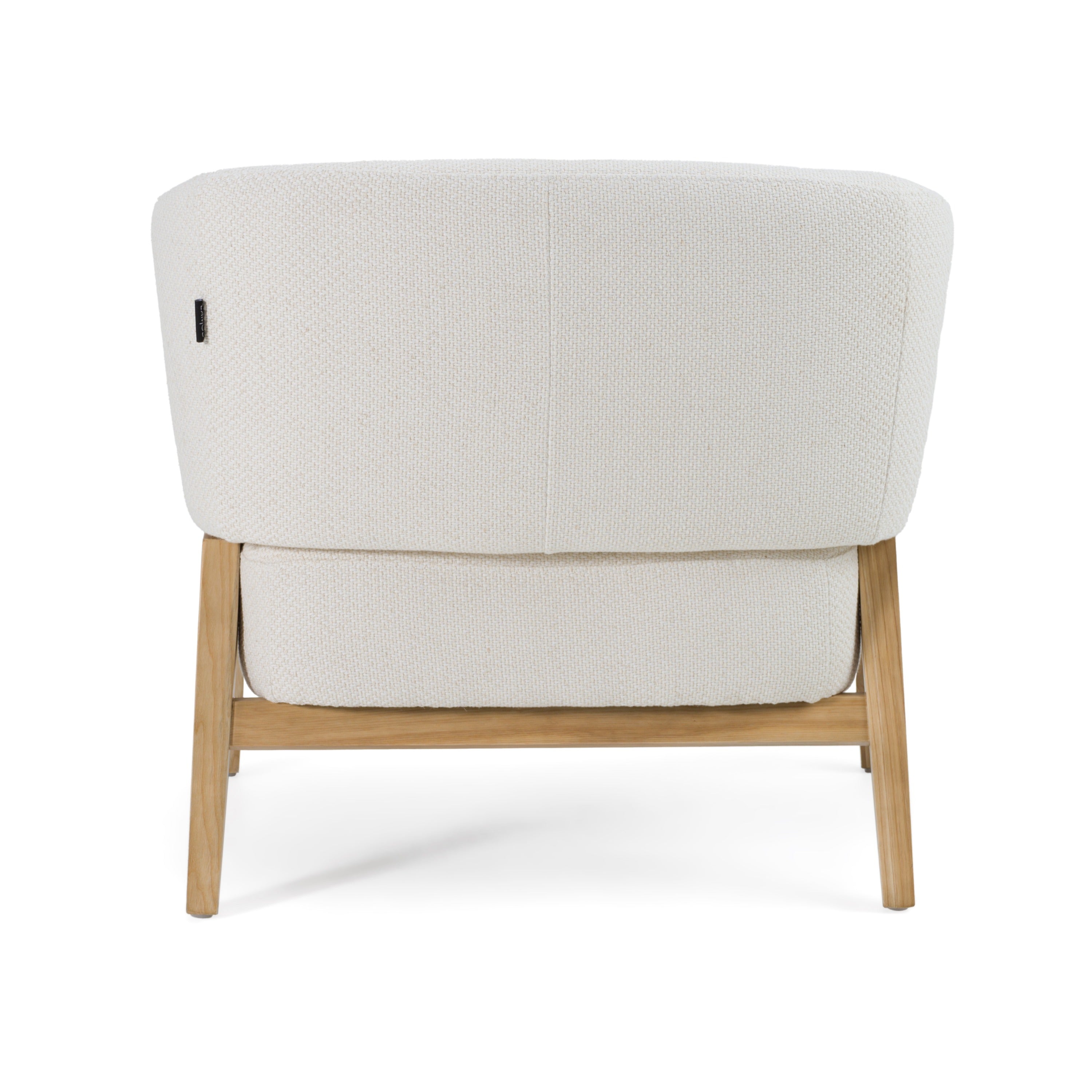 Giselle - Mid-Century Modern Off-White Fabric Accent Chair - image 4