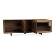 Glencoe - Modern Walnut & Grey Glass Buffet - image 5