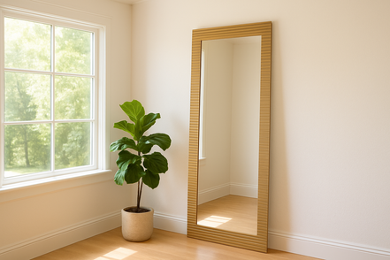 Glinda - Modern Brushed Brass Floor Mirror - image 4