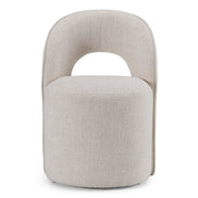 Gordon - Modern Cream Fabric Swivel Dining Chair - image 2