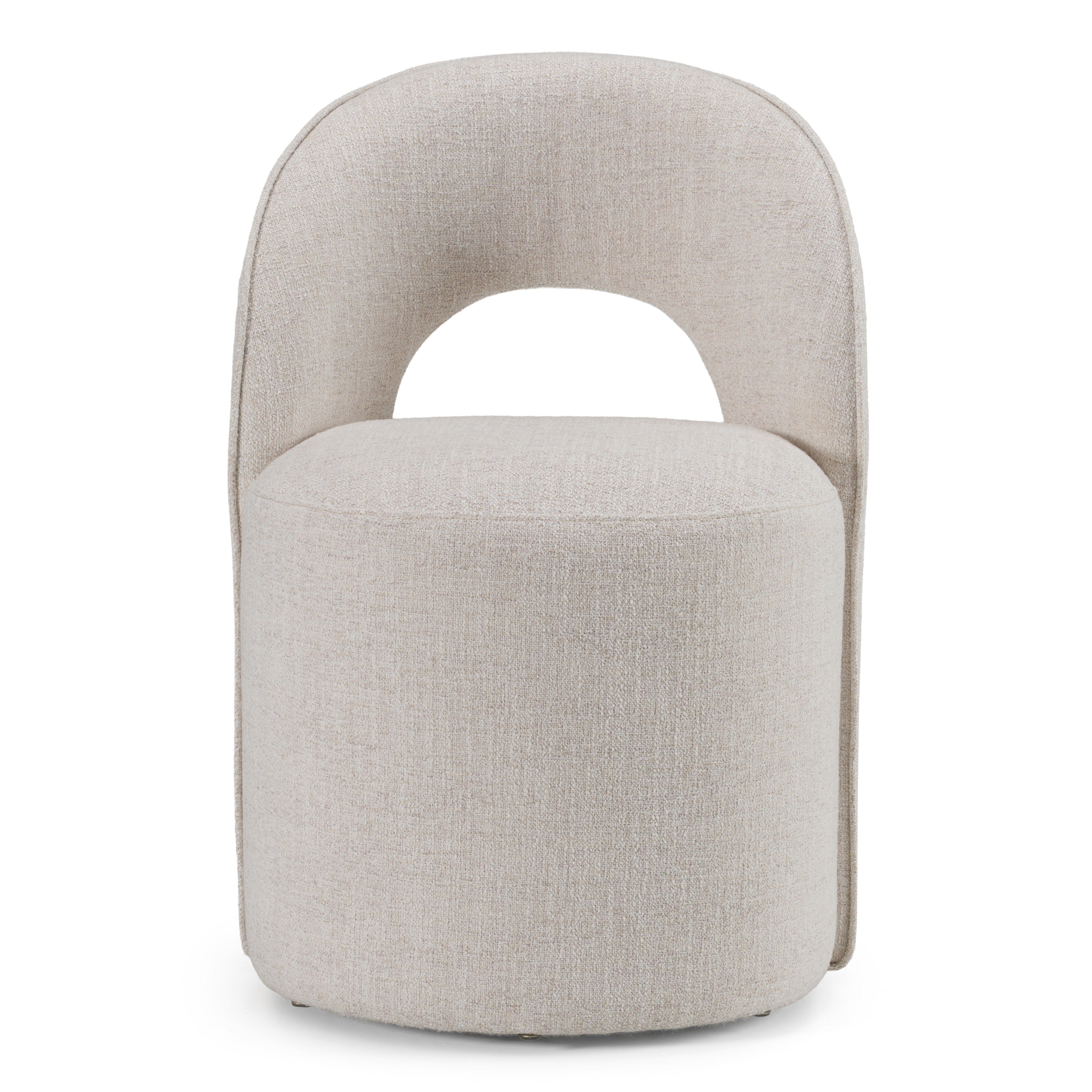 Gordon - Modern Cream Fabric Swivel Dining Chair - image 2