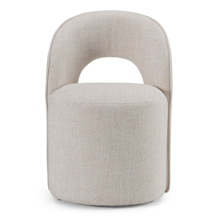 Gordon - Modern Cream Fabric Swivel Dining Chair - image 2