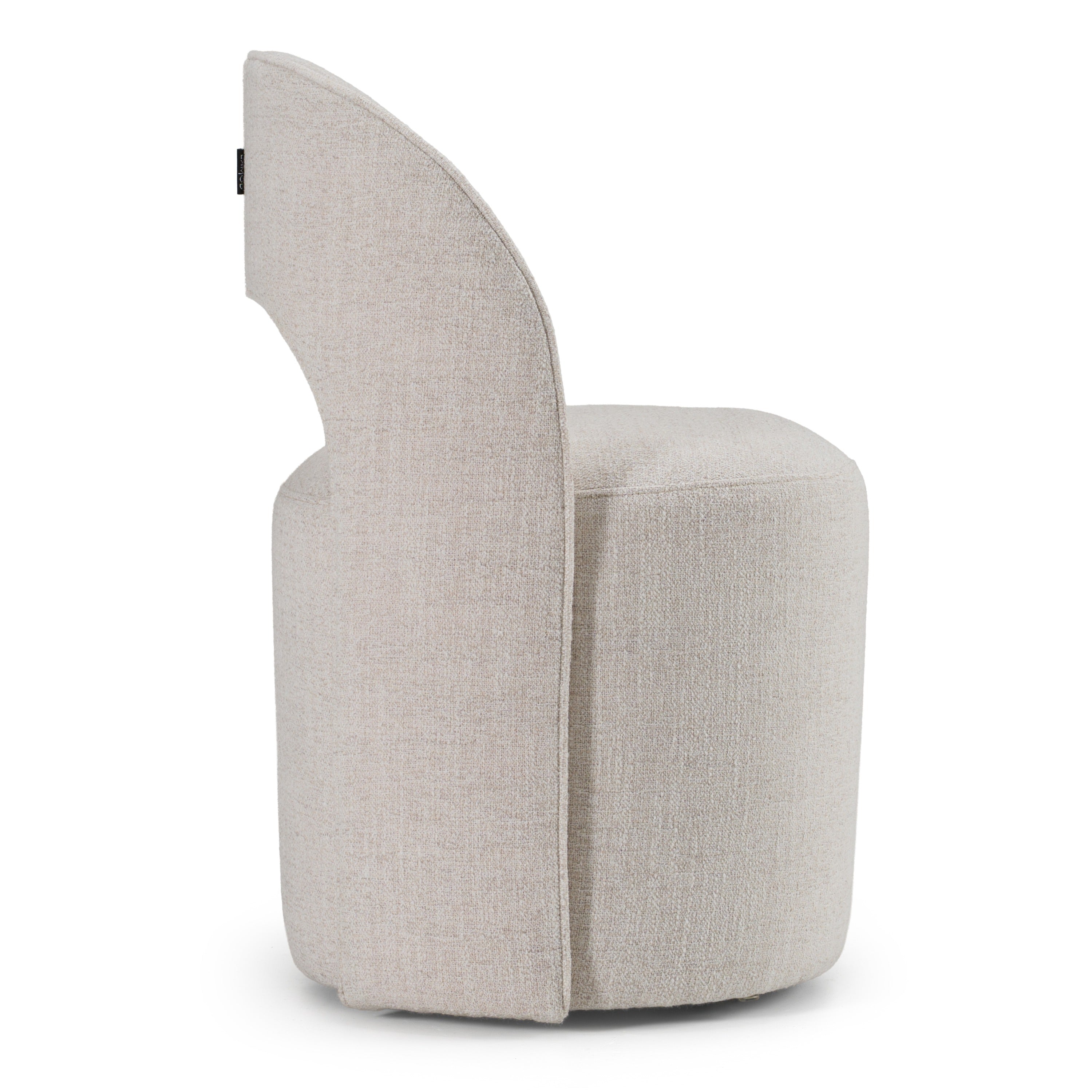 Gordon - Modern Cream Fabric Swivel Dining Chair - image 3