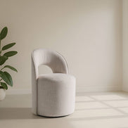 Gordon - Modern Cream Fabric Swivel Dining Chair