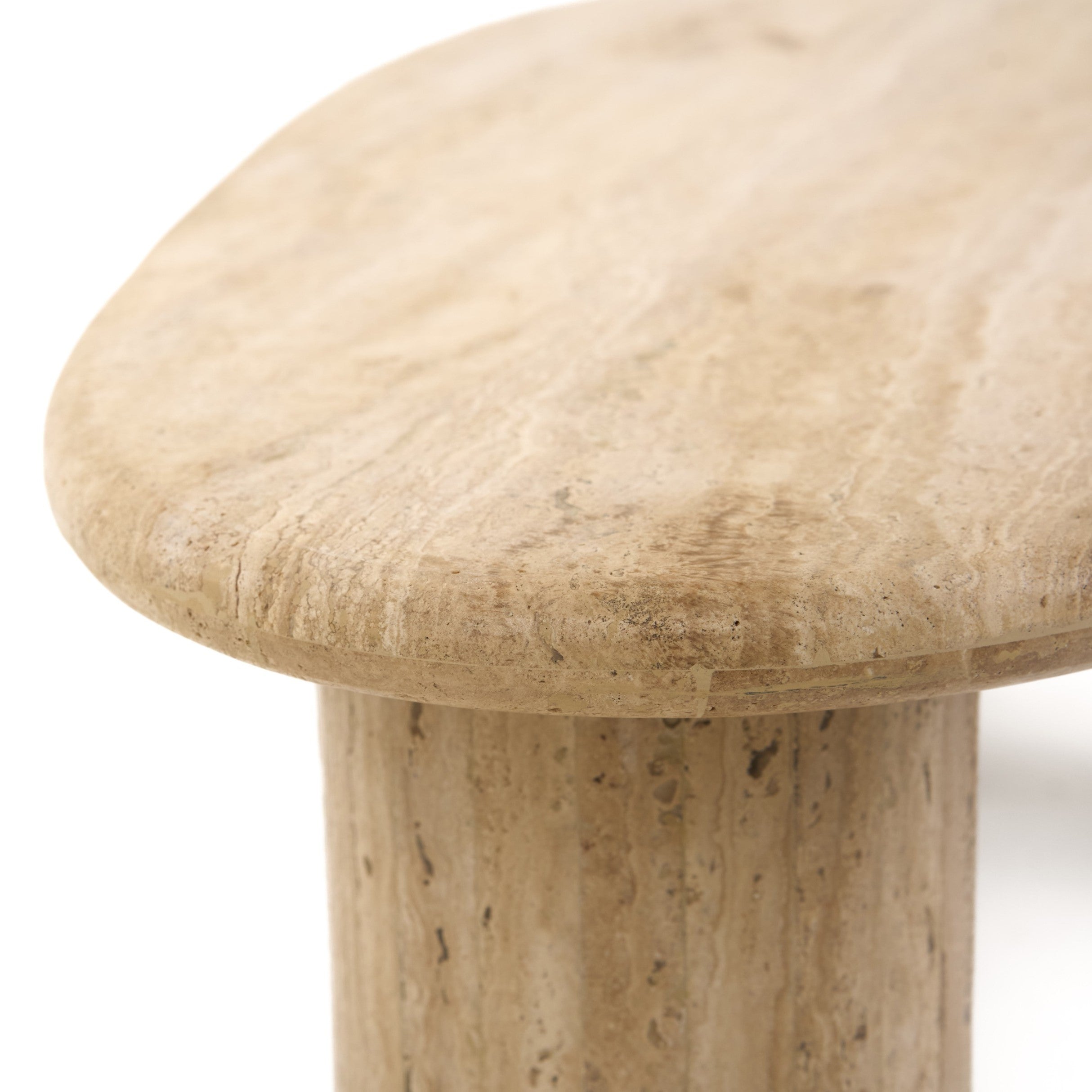 Gracemont - Modern Travertine Marble Freeform Coffee Table - image 4