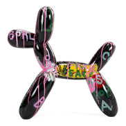 Graffiti Balloon Dog - Black + Multi-Color Sculpture - image 2