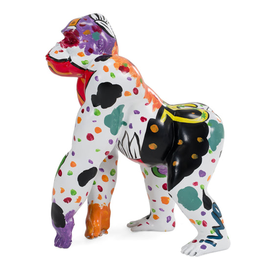 Graffiti Gorilla - White + Multi-Color Sculpture - image 2
