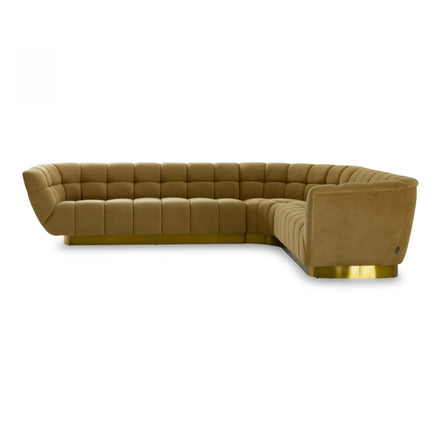 Granby - Glam Mustard + Gold Fabric Sectional Sofa - image 5