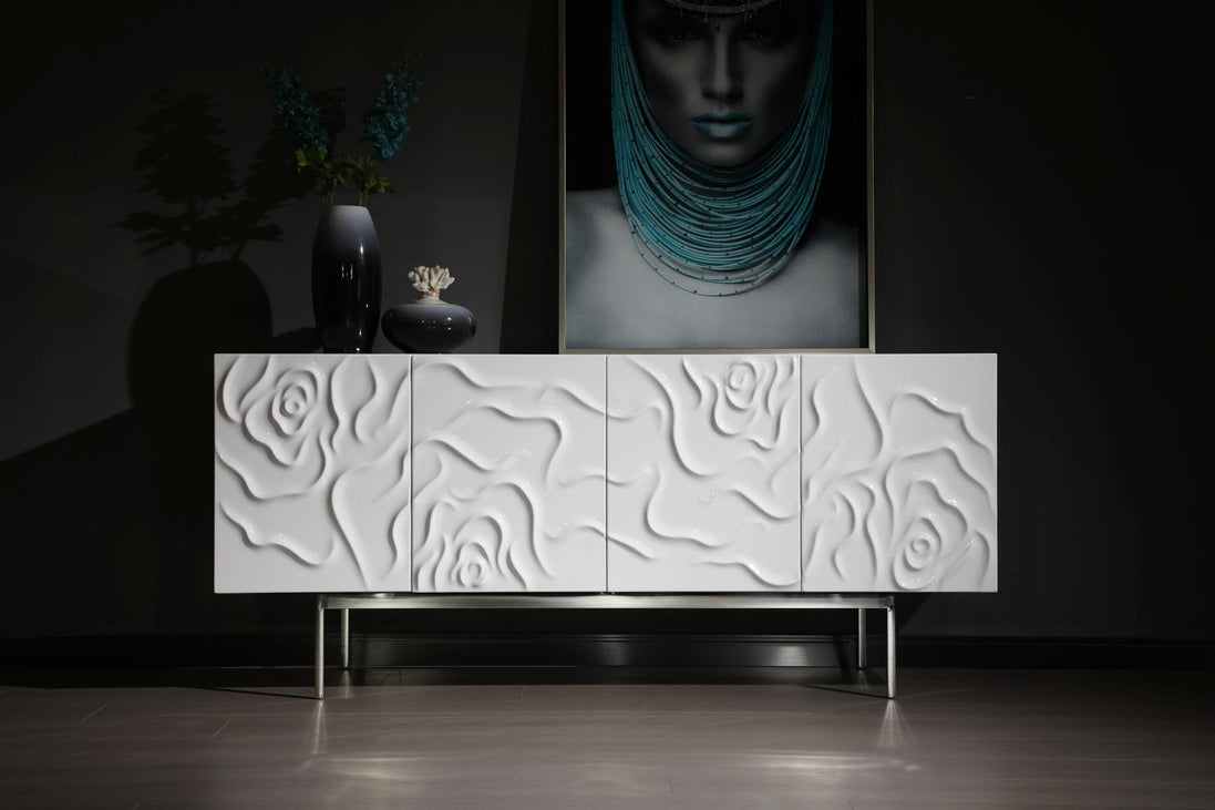Gwen - Modern White High Gloss Buffet