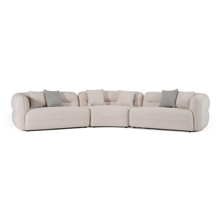 Nomad - Modern Off-White Fabric Curved Sectional Sofa