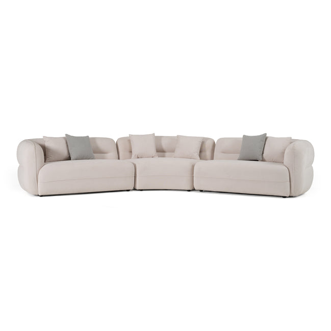 Nomad - Modern Off-White Fabric Curved Sectional Sofa