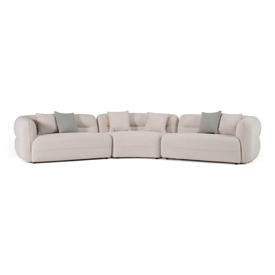 Nomad - Modern Off-White Fabric Curved Sectional Sofa