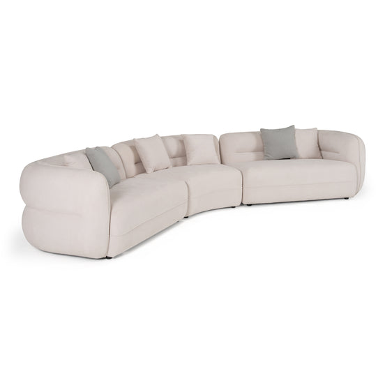 Nomad - Modern Off-White Fabric Curved Sectional Sofa - image 2