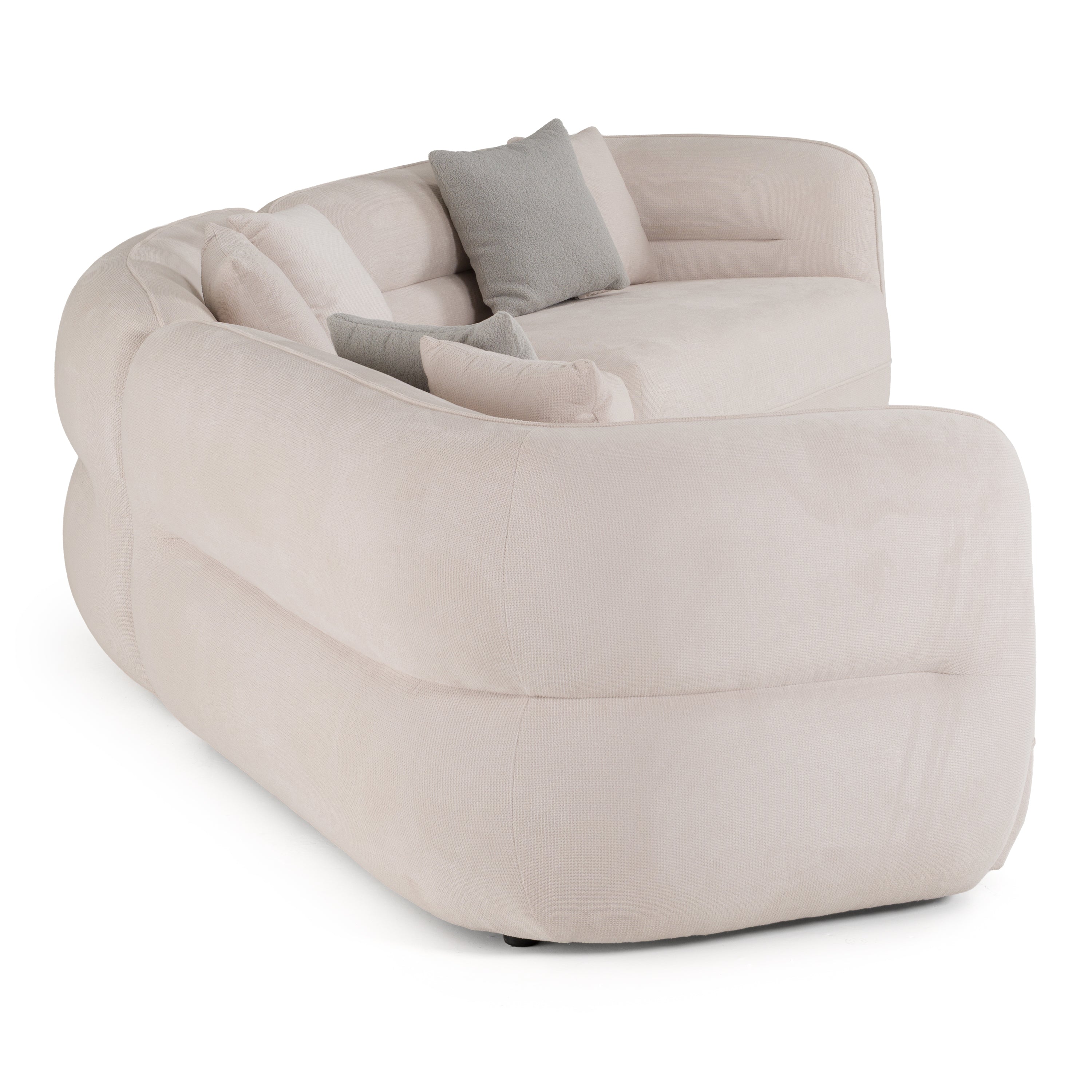 Nomad - Modern Off-White Fabric Curved Sectional Sofa - image 3