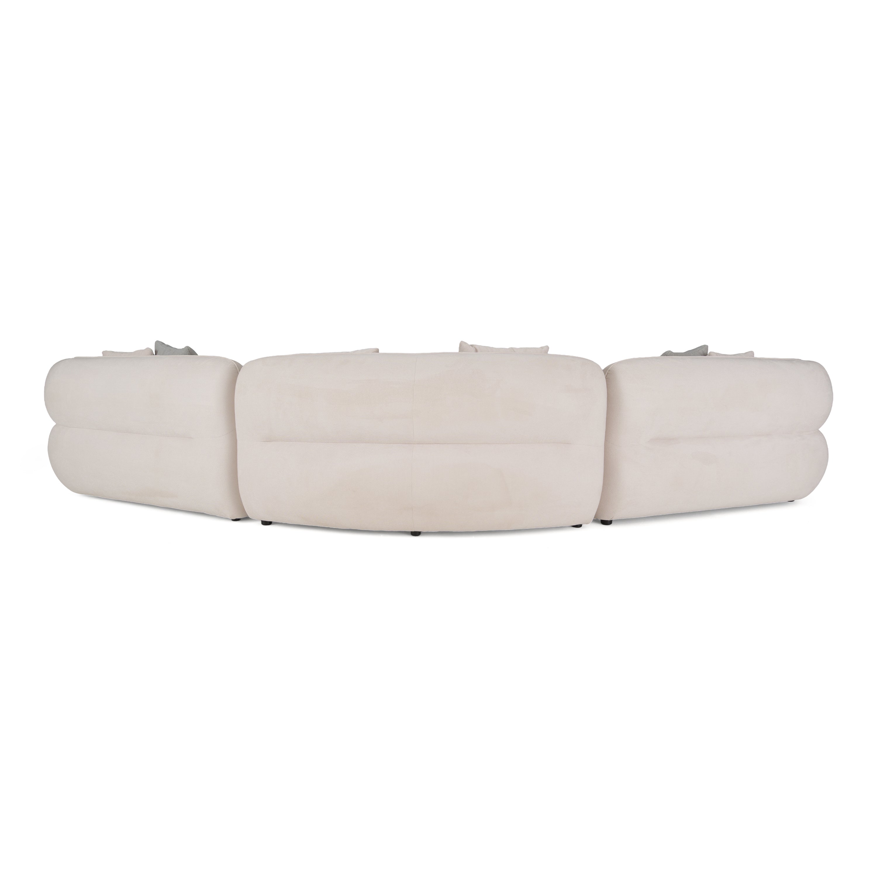 Nomad - Modern Off-White Fabric Curved Sectional Sofa - image 4