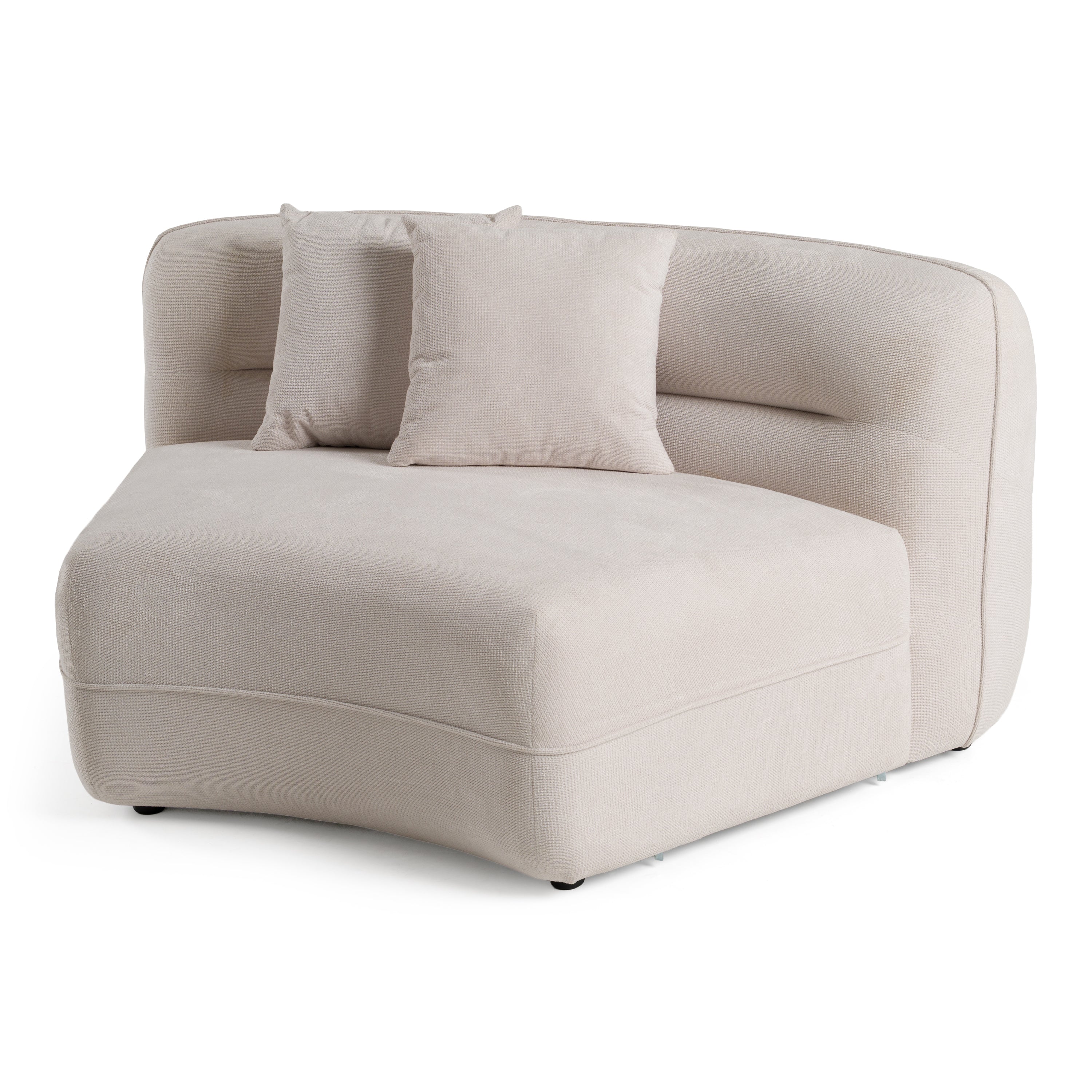 Nomad - Modern Off-White Fabric Curved Sectional Sofa - image 5