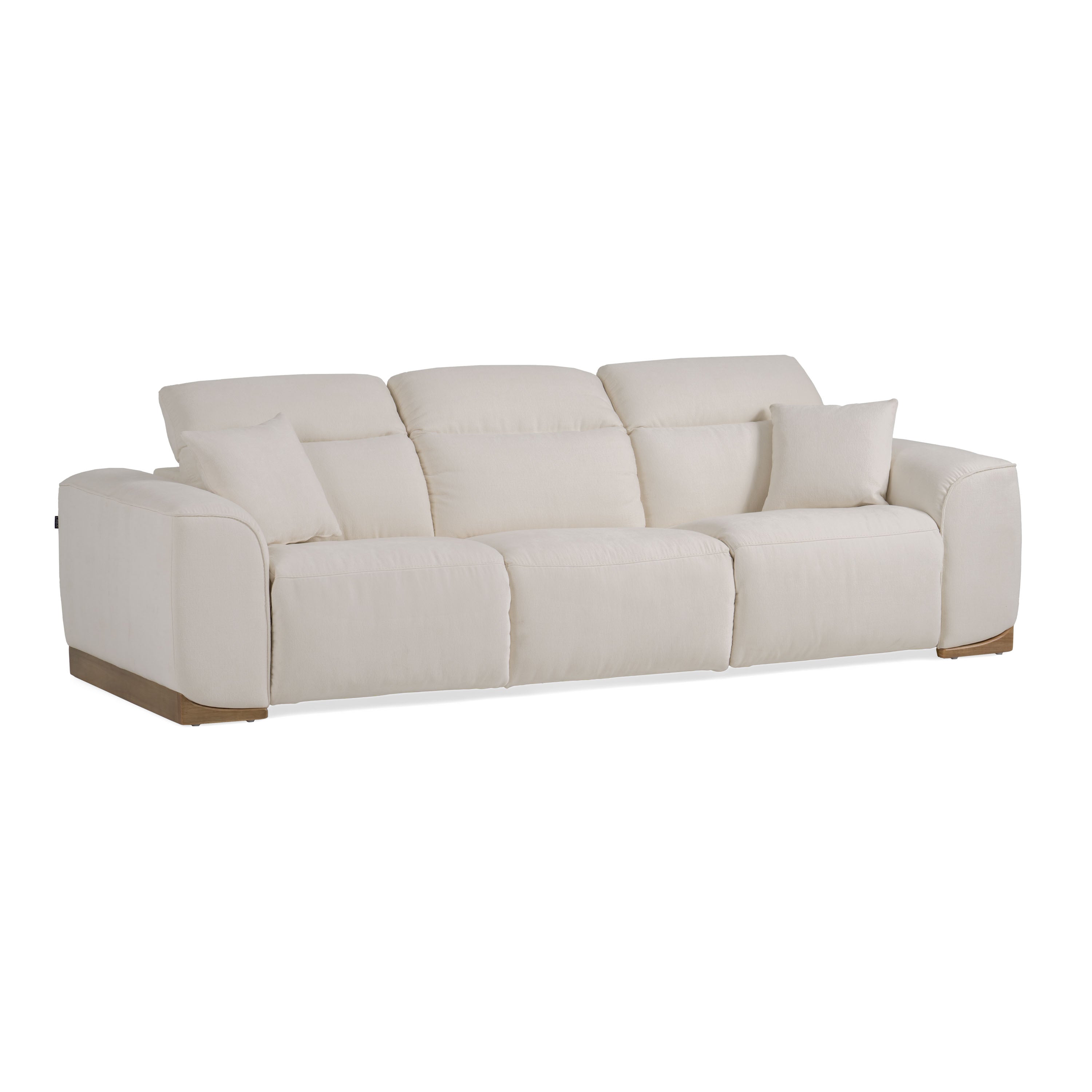 Hagerty - Modern Off-White Fabric Sofa With 2 Power Recliners - image 2
