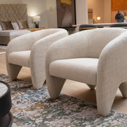 Halton - Modern Beige Fabric Accent Chair
