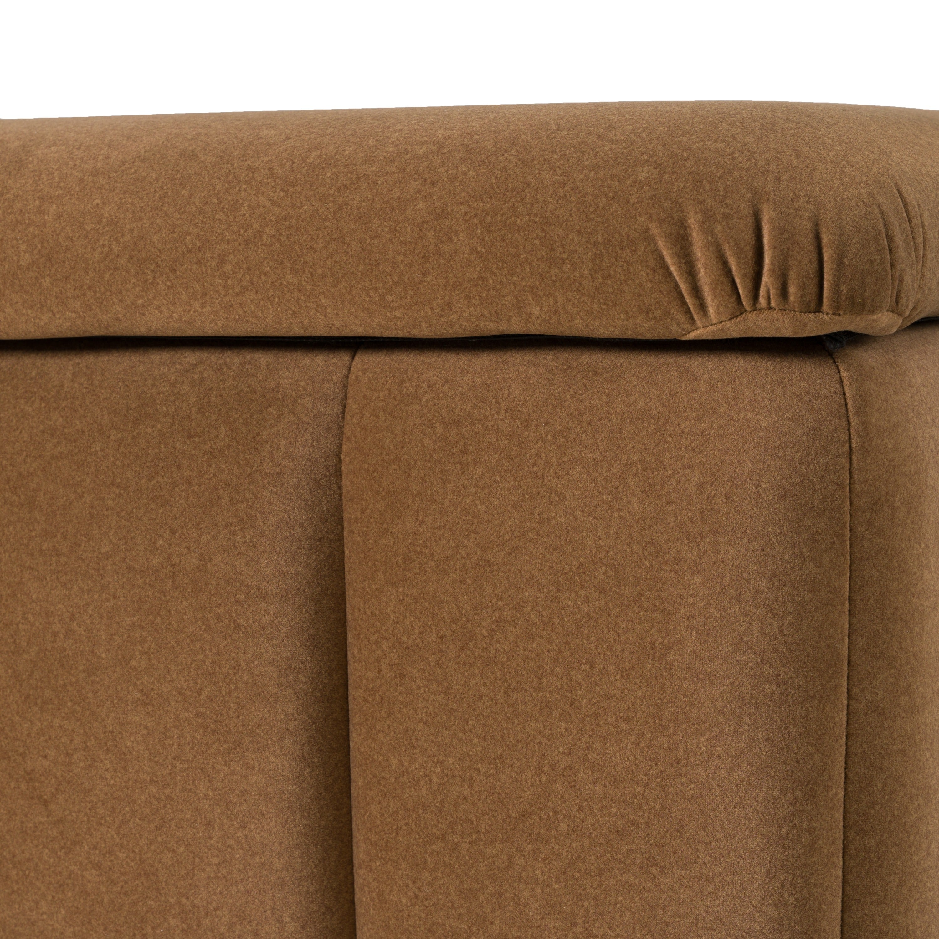 Harris - Modern Brown Fabric Bench w/ Storage - image 3