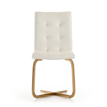 Haslet - Modern White & Rosegold Dining Chair (Set of 2) - image 2