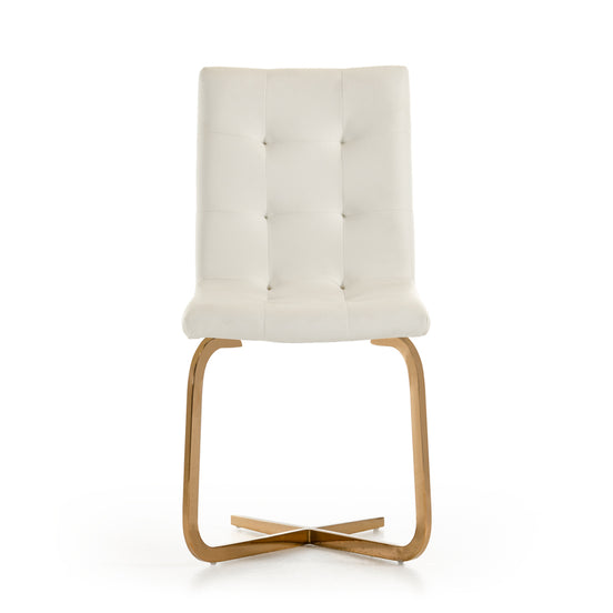 Haslet - Modern White & Rosegold Dining Chair (Set of 2) - image 2