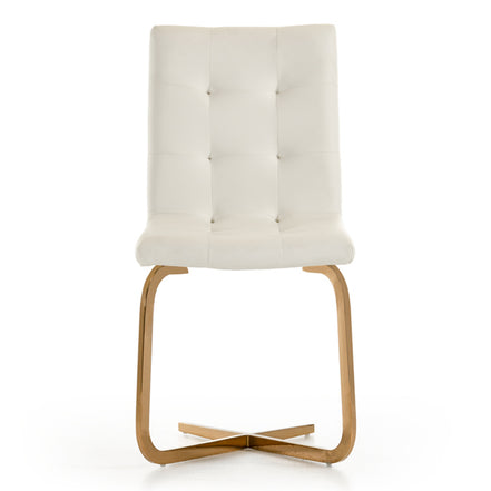 Haslet - Modern White & Rosegold Dining Chair (Set of 2) - image 4