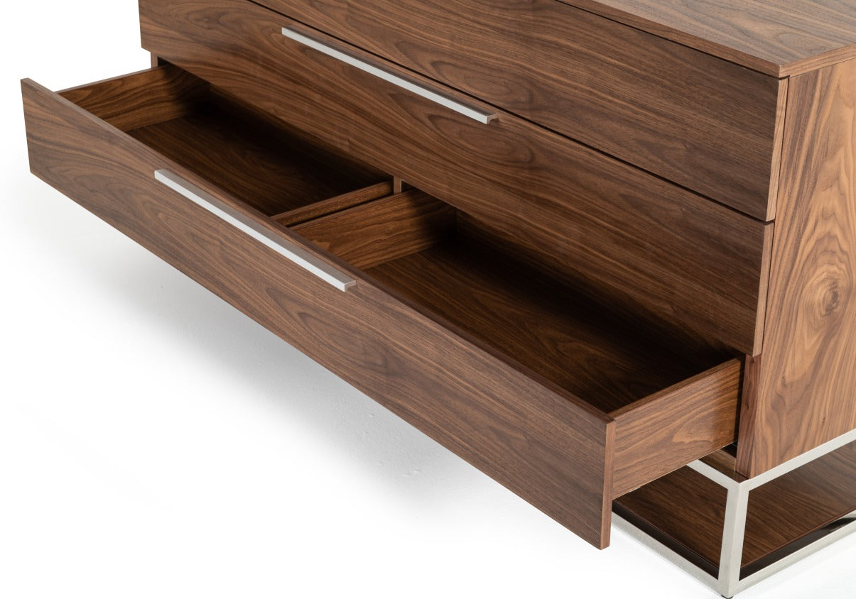 Heloise - Contemporary Walnut & Stainless Steel Dresser - image 5