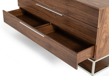 Heloise - Contemporary Walnut & Stainless Steel Dresser - image 5