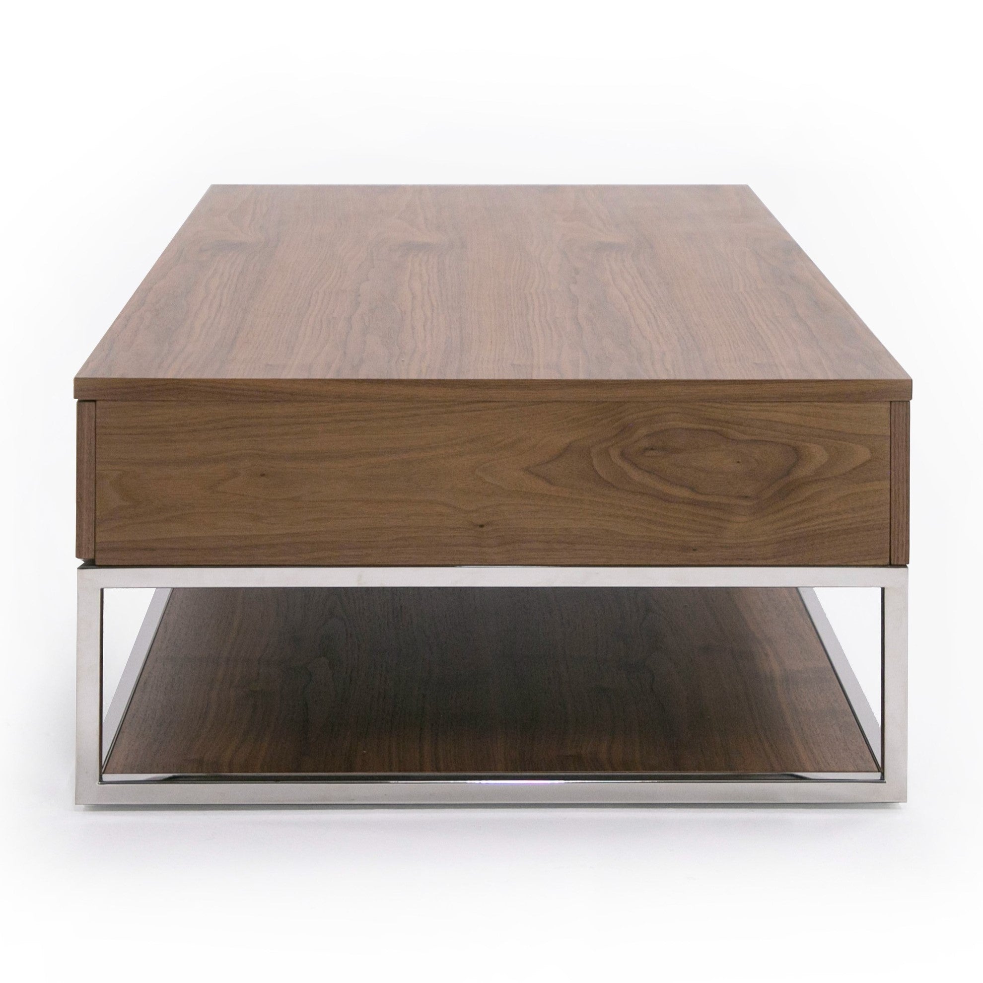 Heloise - Modern Walnut and Stainless Steel Coffee Table