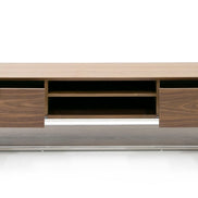 Heloise - Modern Walnut and Stainless Steel TV Stand