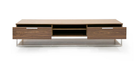 Heloise - Modern Walnut and Stainless Steel TV Stand