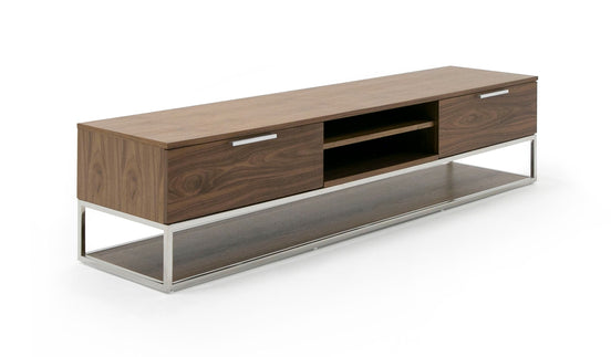 Heloise - Modern Walnut and Stainless Steel TV Stand - image 2