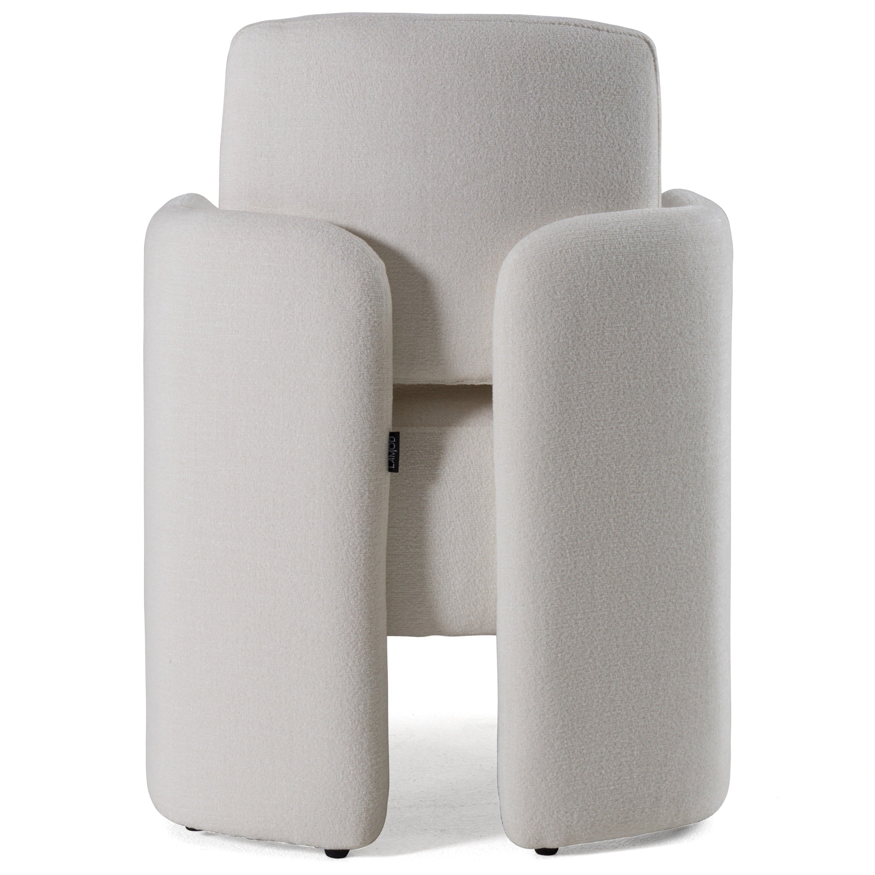 Hermosa - Modern White Fabric Dining Chair - image 4