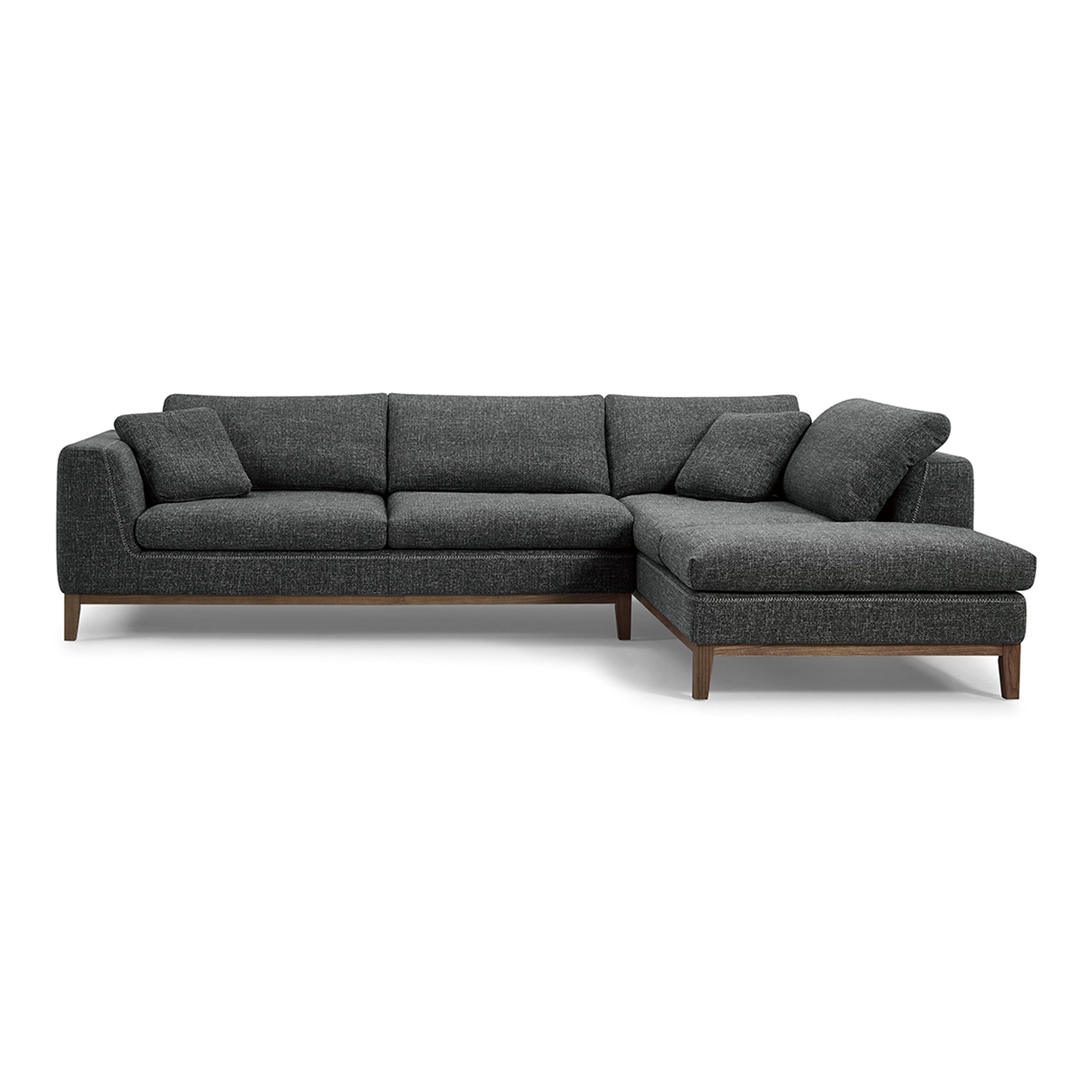 Hickman - Modern Dark Grey Fabric Right Facing Sectional Sofa - image 4