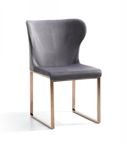 Chadwick Modern Grey Velvet & Rosegold Dining Chair - image 5