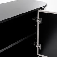 Hobart - Modern Beige Fabric & Black Metal Buffet - image 2