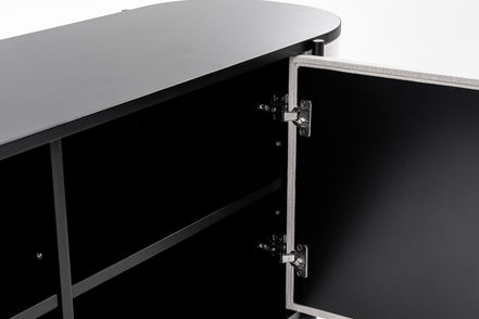 Hobart - Modern Beige Fabric & Black Metal Buffet - image 2