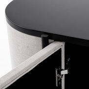 Hobart - Modern Beige Fabric & Black Metal Buffet - image 3