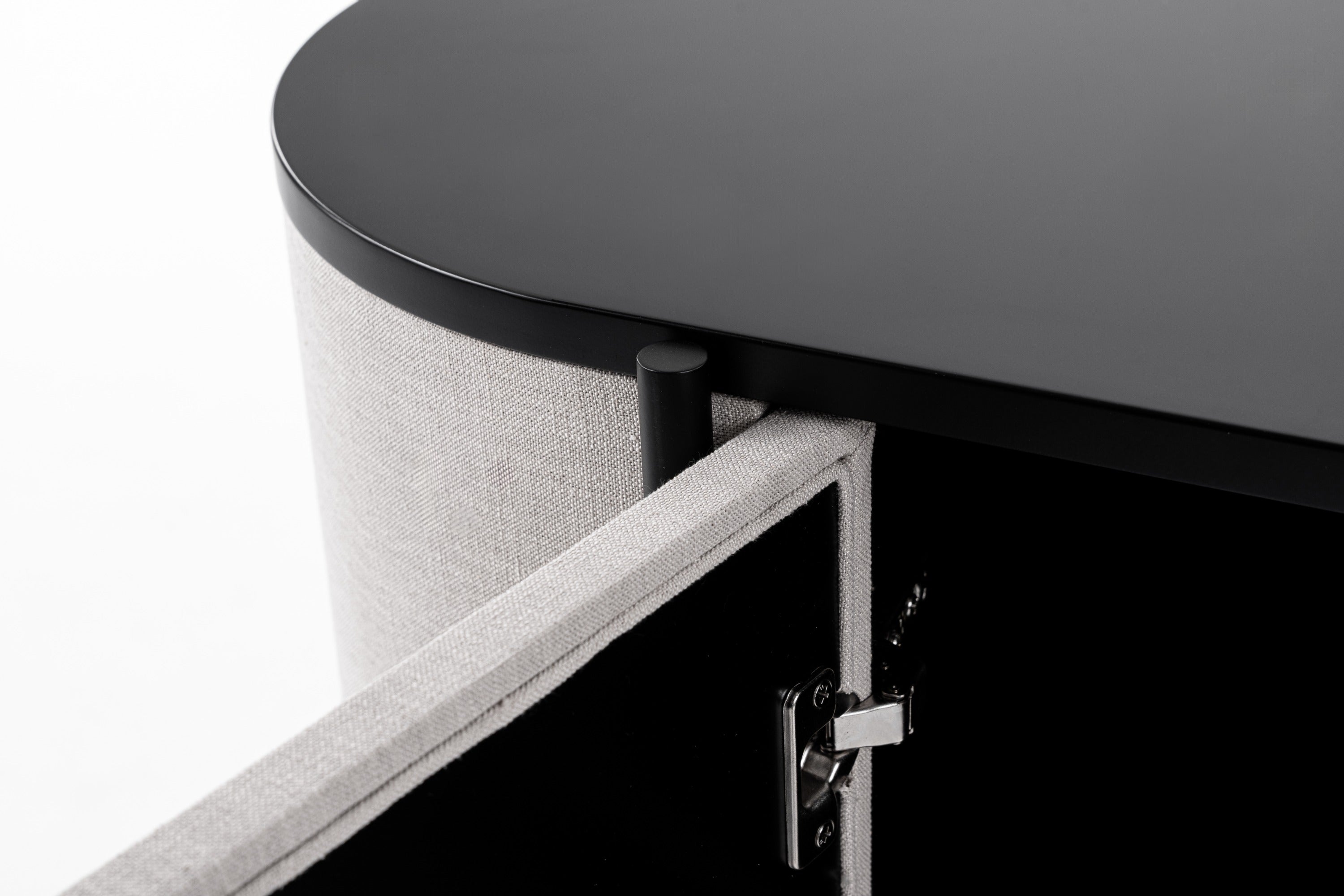 Hobart - Modern Beige Fabric & Black Metal Buffet - image 3