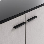Hobart - Modern Beige Fabric & Black Metal Buffet - image 4