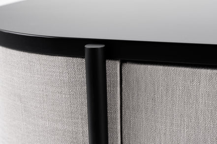 Hobart - Modern Beige Fabric & Black Metal Buffet - image 5