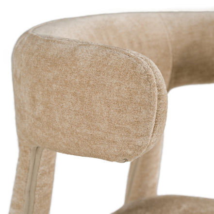 Homan - Modern Beige Velvet Dining Chair - image 5